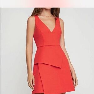 BCBGMAXAZRIA Sleeveless Asymmetric Panel Dress in Poinsettia Size 8